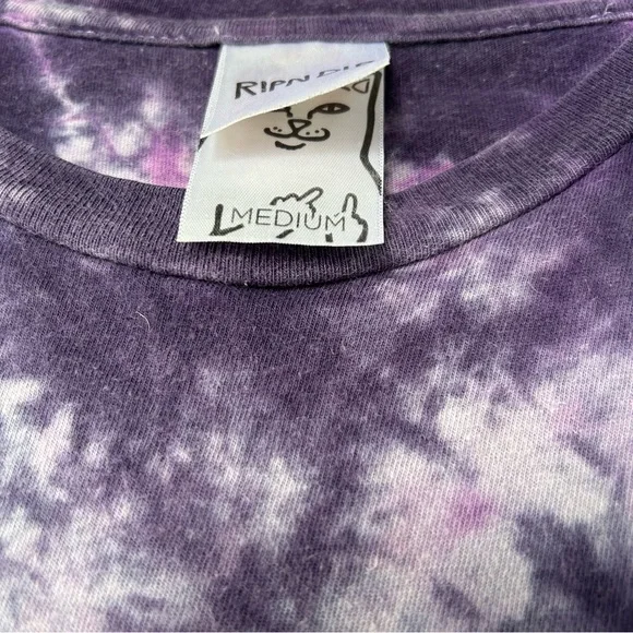 RIPNDIP Psychedelic Purple Acid Wash Pocket T-Shirt - Picture 6 of 9
